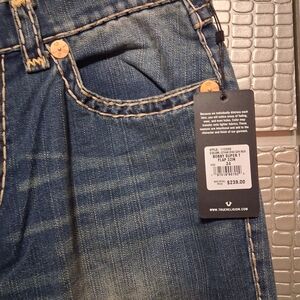 True Religion Blue Denim Jeans with Contrast Stitching
